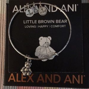 Alex and ani little brown bear silver